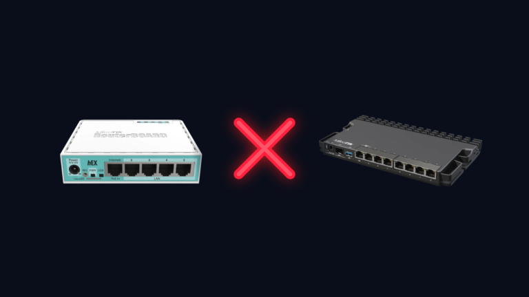 MikroTik hEX e RB5009 lado a lado, comparativo